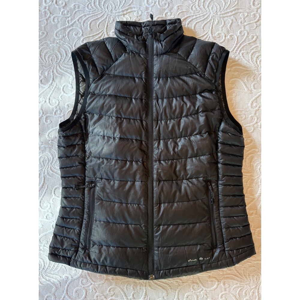 Eddie Bauer First Ascent MicroTherm Down Vest Black Womens PS Goose Down Puffer